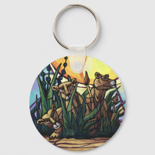 King Lion and Cubs Keychain