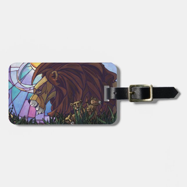 King Lion and Cubs Luggage Tag (Front Horizontal)