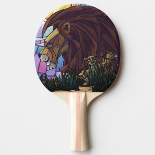 King Lion and Cubs Ping-Pong Paddle