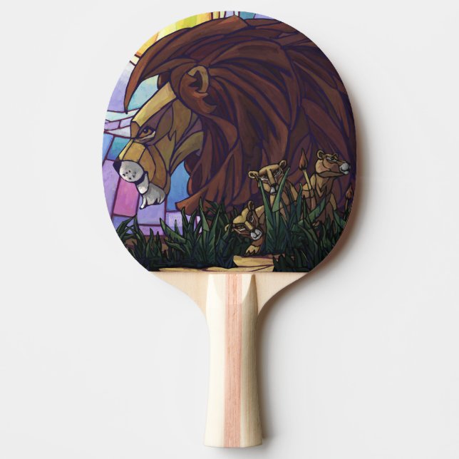 King Lion and Cubs Ping-Pong Paddle (Front)