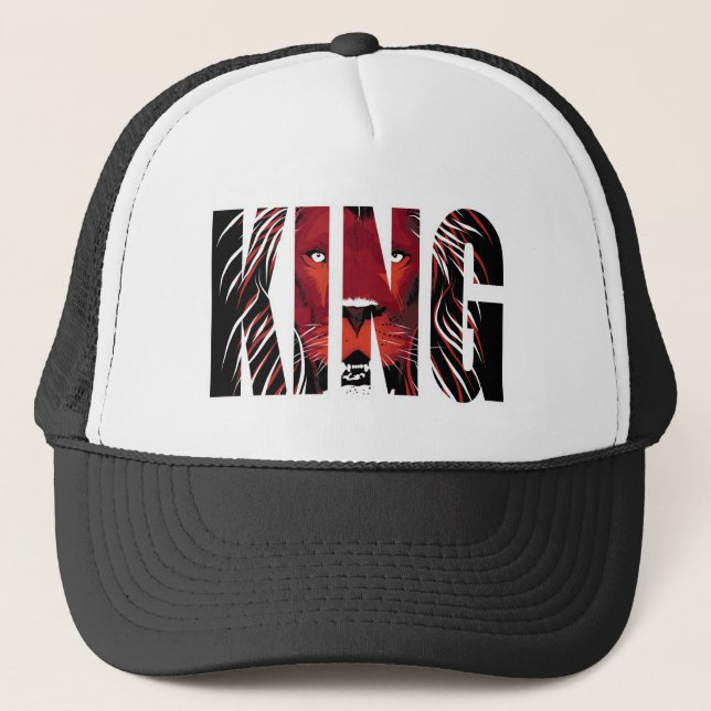 King Lion Face Trucker Hat (Front)