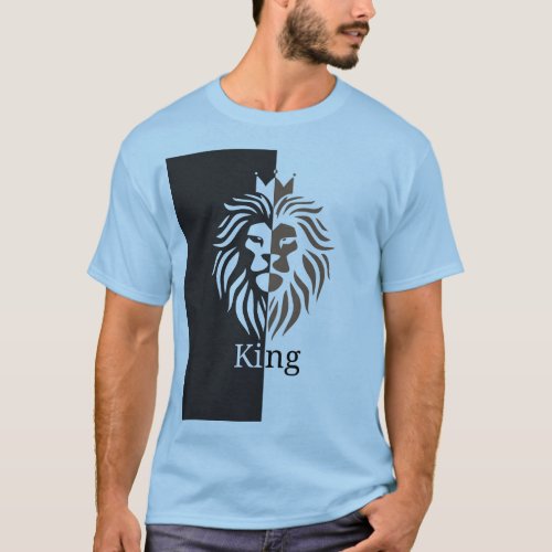 King Lion Light Blue Mens T_Shirt