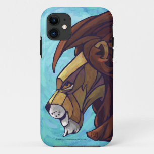 King Lion on Blue iPhone 11 Case