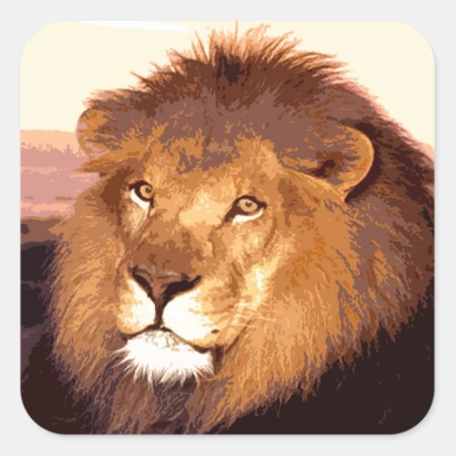 King Lion Square Sticker