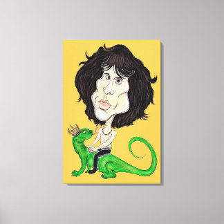 King Lizard Rockstar Caricature Drawing Canvas Print