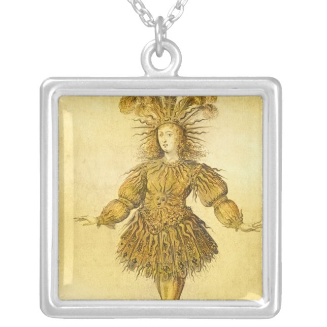 King Louis XIV of France Silver Plated Necklace (Front)