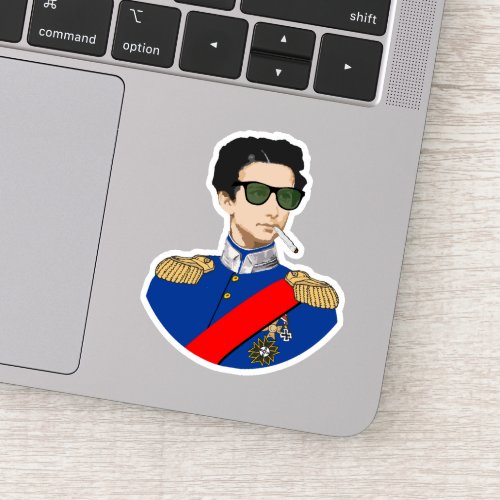 King Ludwig II Bavaria with glasses and cigarette Sticker