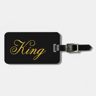 King Luggage Tag w/ leather strap