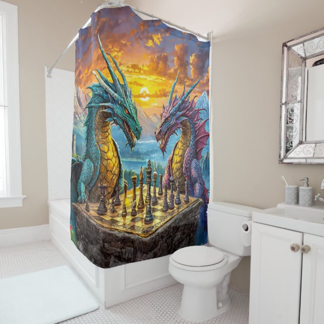 King Me Design by Rich AMeN Gill Shower Curtain (In Situ)