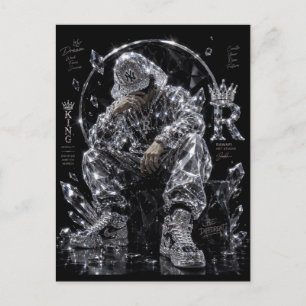 King Mentality Diamond Streetwear Aesthetic Postcard
