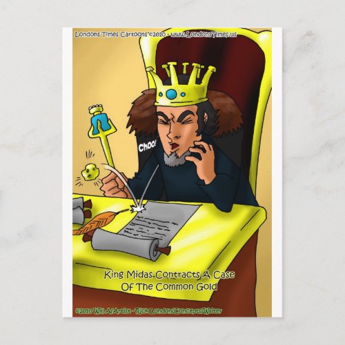 King Midas Catches Common Gold Funny Gifts Tees Postcard