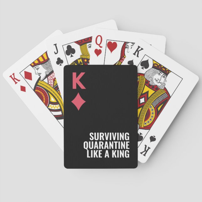 King Minimal Bold Surviving Quarantine Games Poker Cards (Back)