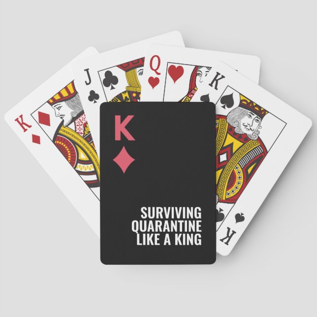 King Minimal Bold Surviving Quarantine Games  Poker Cards (Back)