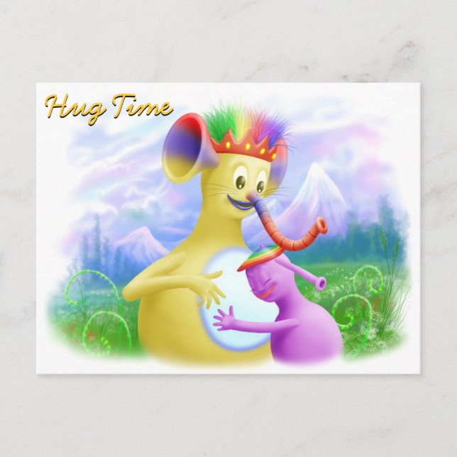 King Monty Getting A Hug Postcard (Front)