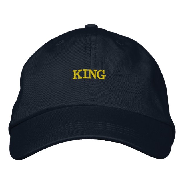 KING Name Fits all Men's Women's Create own-Hat Embroidered Baseball Cap (Front)