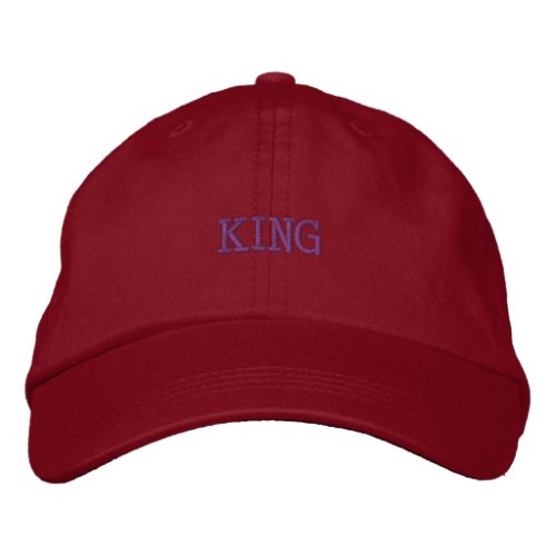KING Name Font Name _ Full Block Red Color_Hat Embroidered Baseball Cap