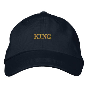 KING Name Printed-Hat Navy Color Handsome Men's Embroidered Baseball Cap