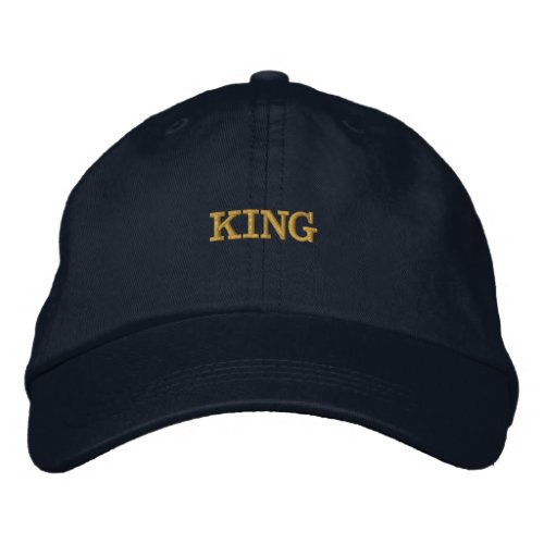 KING Name Printed_Hat Navy Color Handsome Mens Embroidered Baseball Cap
