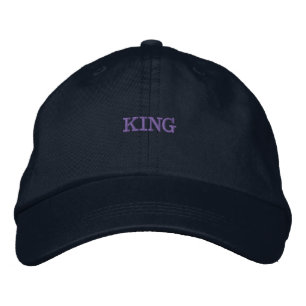 KING Name Style Handsome Men Wear Premium Navy Embroidered Baseball Cap