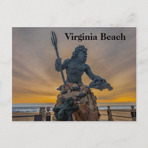 King Neptune at Virginia Beach Postcard