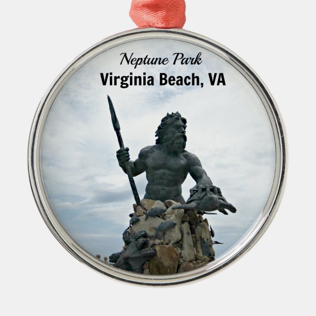 King Neptune Park, Virginia Beach, VA Metal Ornament (Front)