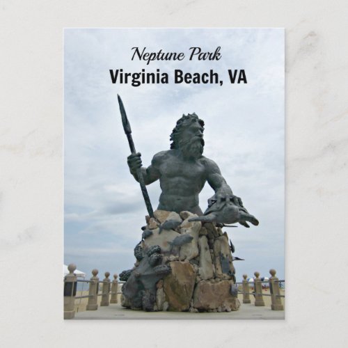 King Neptune Park Virginia Beach VA Postcard