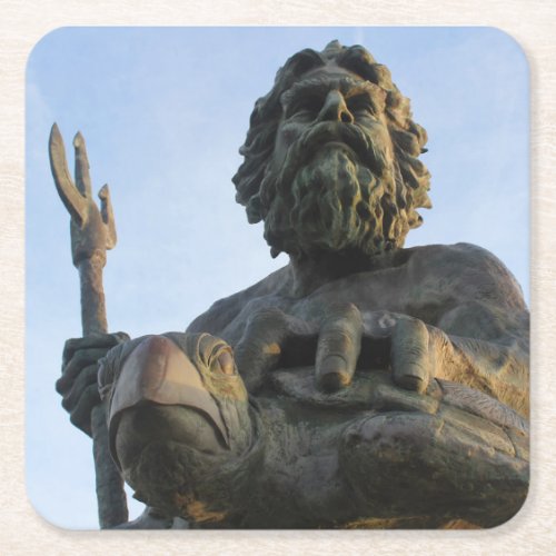 King Neptune Virginia Beach Square Paper Coaster