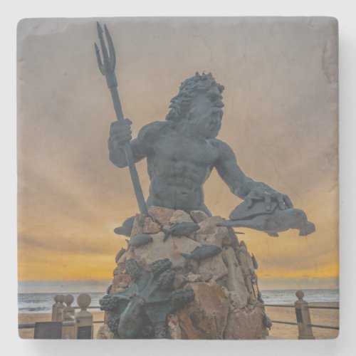 King Neptune Virginia Beach Stone Coaster