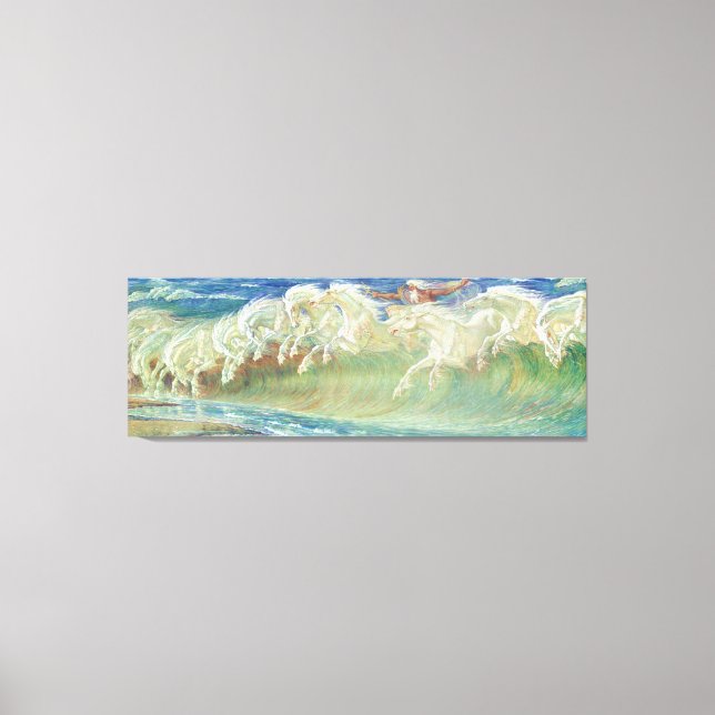 King Neptune's Horses by Walter Crane Canvas Print (Front)