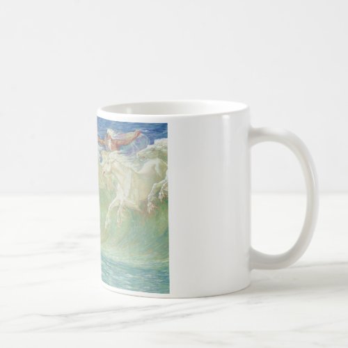 King Neptunes Horses On the Beach Coffee Mug