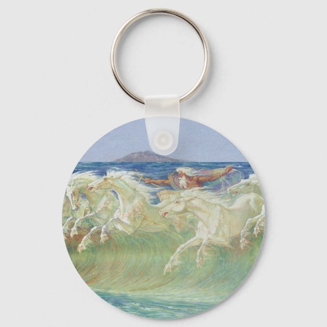 KING NEPTUNE'S HORSES RIDE THE WAVES KEYCHAIN (Front)