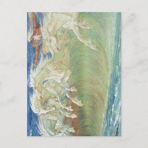 KING NEPTUNES HORSES RIDE THE WAVES POSTCARD