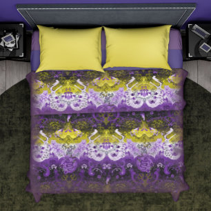 KING Non-binary Dragon Damask Pride Flag Colors Duvet Cover