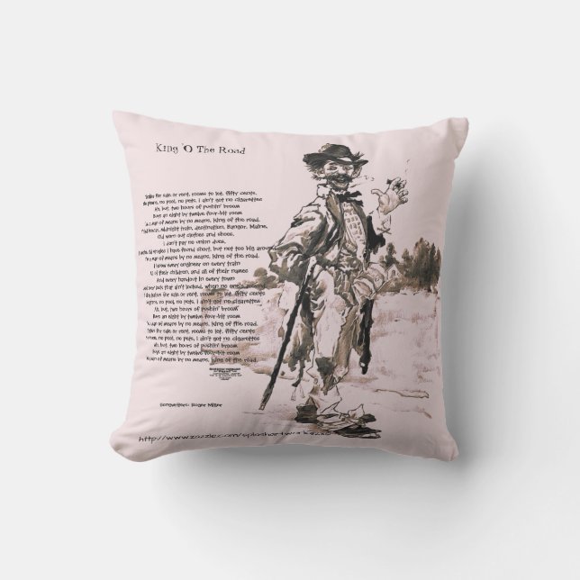 "King 'O The Road" Outdoor Pillow (Front)