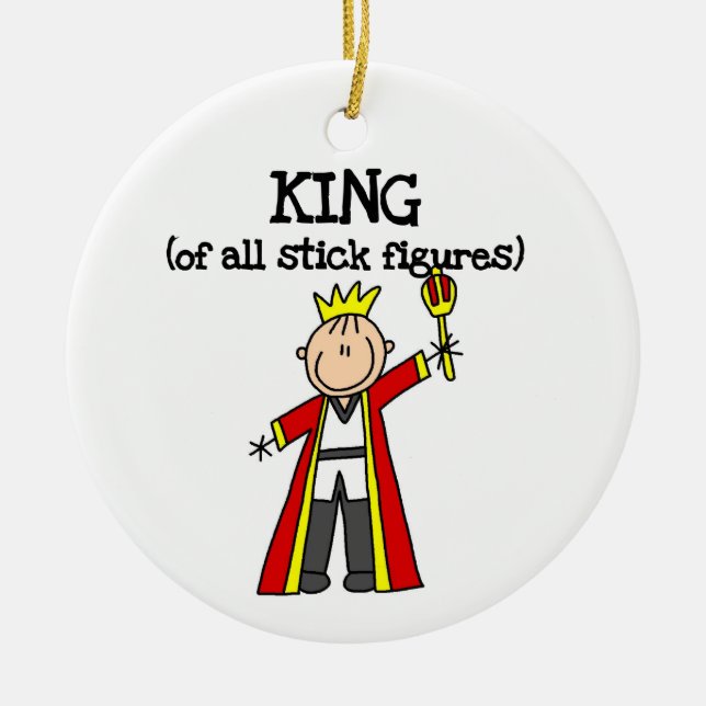King of All Stick Figures Ceramic Ornament (Front)