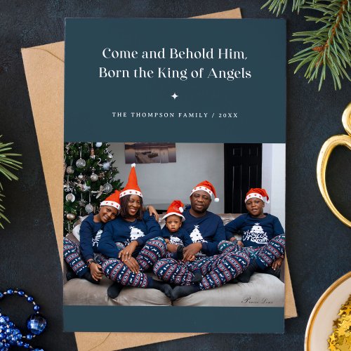 King of Angels Religious Christmas Photo Holiday Card