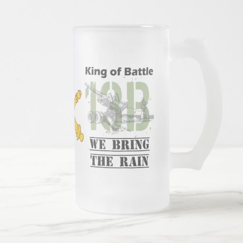 King of Battle _ 13B We Bring the Rain Frosted Glass Beer Mug