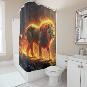 King of beasts Lion majestic infernal animal Shower Curtain