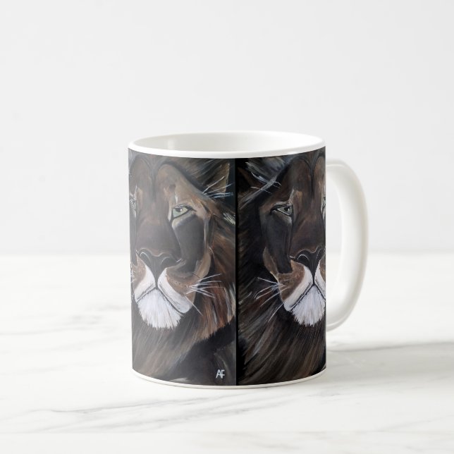King of Beasts Painting by Alfred Fox Coffee Mug (Front Right)