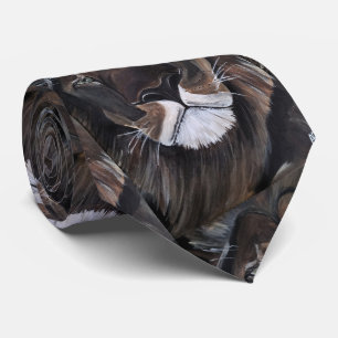 King of Beasts Painting by Alfred Fox Neck Tie