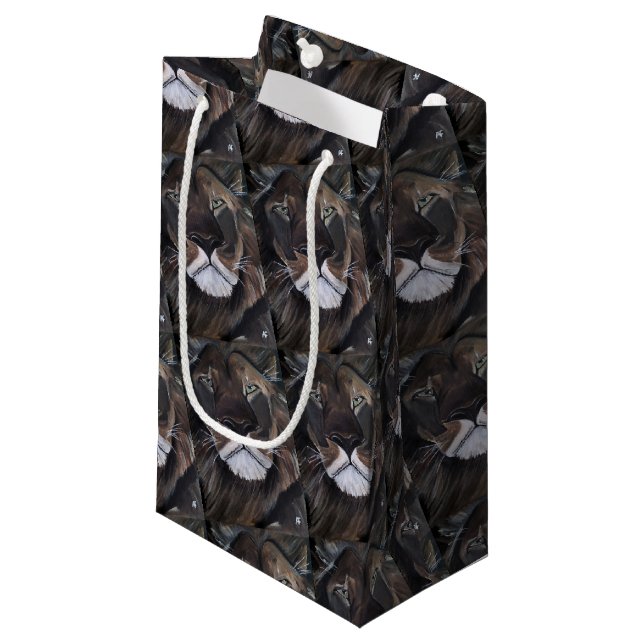 King of Beasts Painting by Alfred Fox Small Gift Bag (Front Angled)