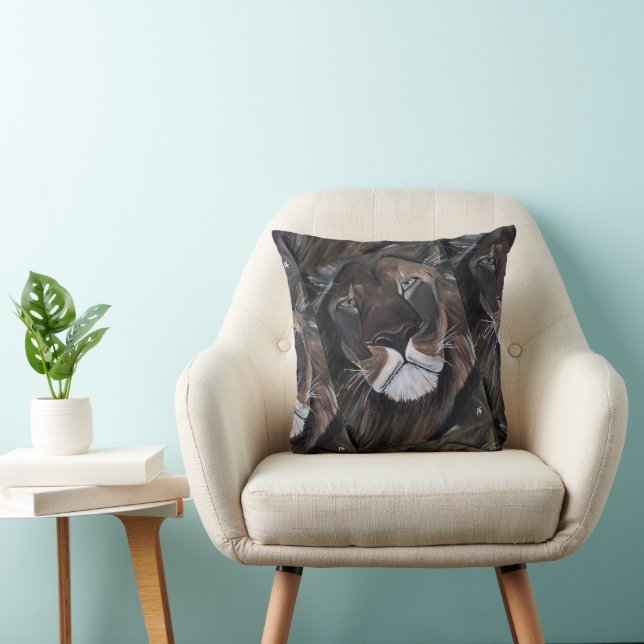 King of Beasts Painting by Alfred Fox Throw Pillow (Chair)