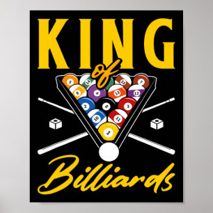 King Of Billiards Pool Snooker Billiards Rack Cue  Poster