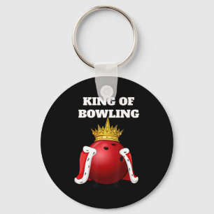 King of Bowling  Mens Bowling Player   Boys Bowlin Keychain