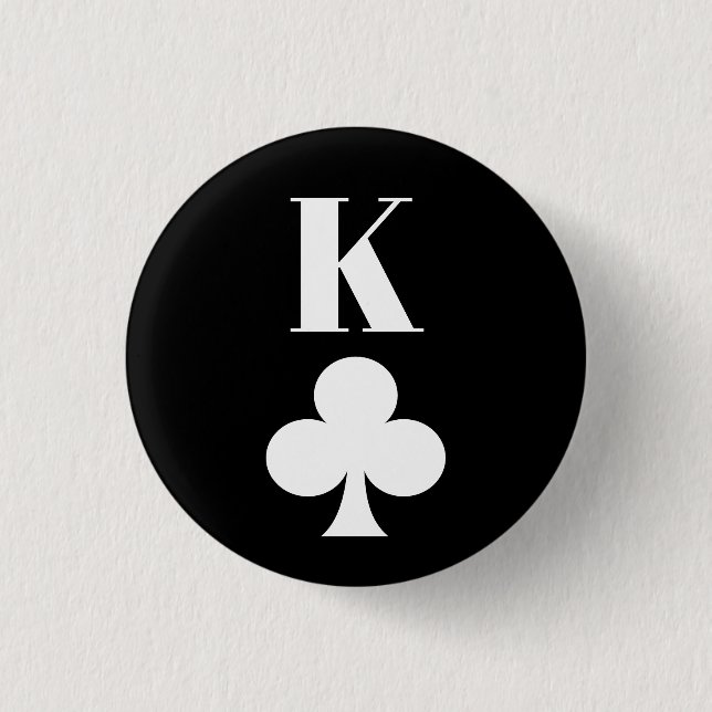 King of Clubs - Playing Card Symbol Classic Button (Front)
