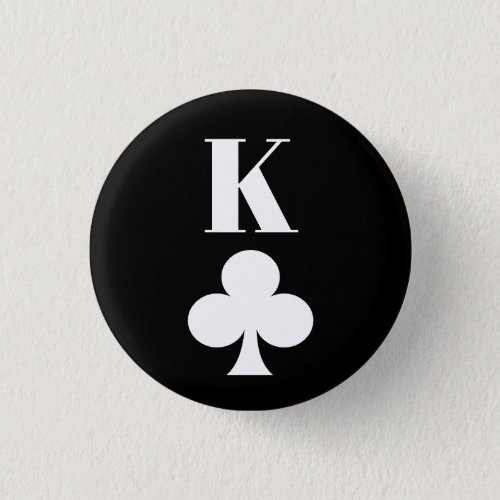 King of Clubs _ Playing Card Symbol Classic Button
