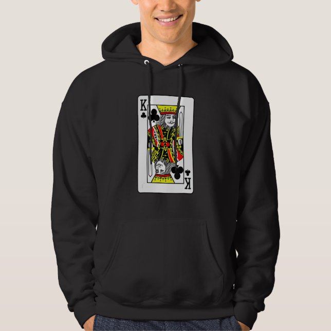 King Of Clubs Poker Card Games Playing Cards Black Hoodie (Front)