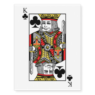 King of Clubs Temporary Tattoos
