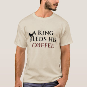 King of Coffee Lion Coffee Lover Caffeine Humor T-Shirt