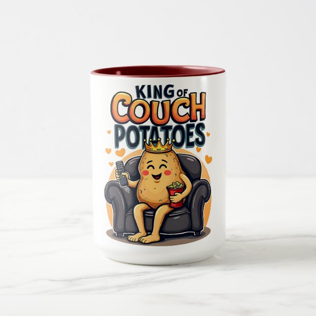 King of Couch Potatoes - Funny Lazy Potato Mug (Center)